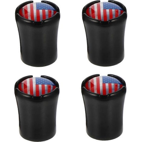 Bouchons de pneu en acier inoxydable noir durable, compatibles avec les véhicules (lot de 4). (1/5)