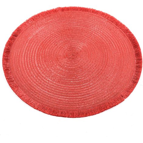 Sottopiatto natalizio rosso per tavola di Natale e festività da Ø 38 cm -Brillantini / Oro (1/3)