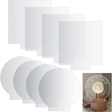 transparente Acrylplatten, 2 mm Acryl, runde und quadratische Platten für LED-Leuchtensockel, Schilder, DIY-Displayprojekte, Bastelarbeiten (1/5)