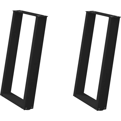 Maison Exclusive - Esstischbeine U-Form 2 Stk. Schwarz 60x(72-73)