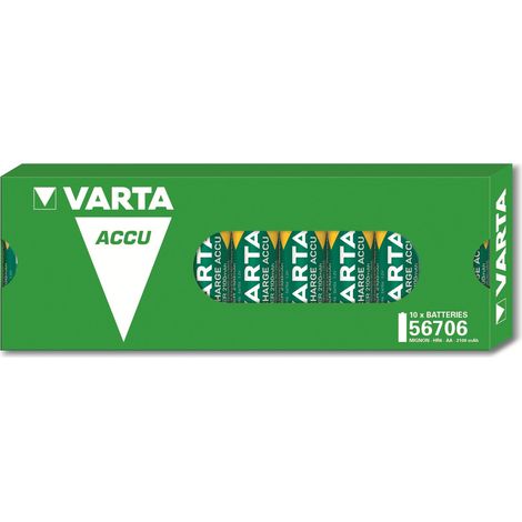 VARTA Akku NiMH, Mignon, AA, HR06, 1.2V/2100mAh, Accu Power, Pre-charged, 10er Pack