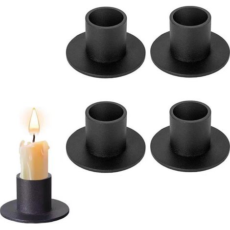 Portavelas, 6 piezas, Portavelas de metal, Portavelas para velas pequeñas, Estante para velas, Posavasos para velas, Portavelas, Negro (1/5)