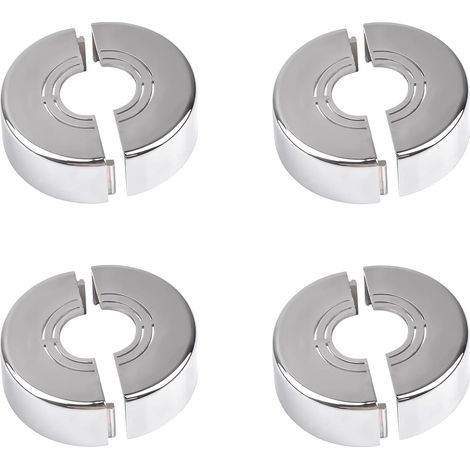 4 Pièces Cache Tuyau Radiateur, Argent Matériau ABS Rosace Robinet, Rosace Radiateur Détachable, Diamètre du Trou Réglable, pour Décoration de Robinet de Douche, Robinets, Radiateurs (1/5)