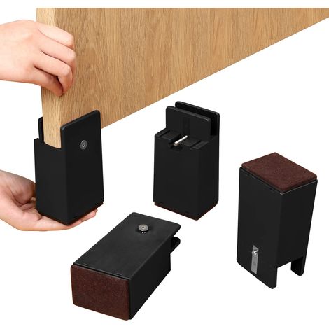 5 Pouces Heavy Duty Sofa Tables Chair Risers, diamètre d'ajustement de 30-50mm(noir, Lot de 4) (1/5)