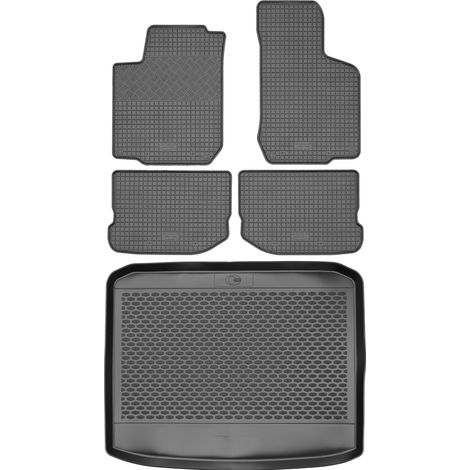 SET di tappetini in gomma per auto e tappetino per bagagliaio per Volkswagen Golf IV Hatchback dal 1997 al 2003 (1/5)