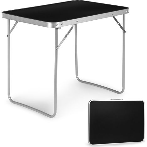 Touristentisch, Picknicktisch, klappbare Platte, 80x60 cm, schwarz