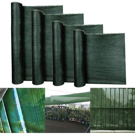 AUFUN Tissu d'ombrage Pare-vue pour jardin, terrain de sport, clôture & balustrade de balcon Résistant aux UV, résistant au vent (Vert foncé, 1.0X10M) (1/4)