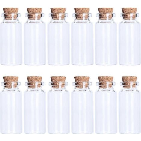 Bouteille transparente en liège, bouteille à souhaits pour le rangement, 20 pièces de récipients en verre (1/5)