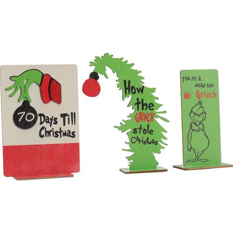 Mehrstöckiges Serviertablett im weihnachtlichen Cartoon-Stil mit dekorativen Karten, robustes Holz, vielseitig einsetzbar für Zuhause, Partys und Bars, 6er-Set (1/5)