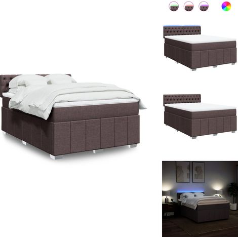 Boxspringbett mit Matratze Dunkelbraun 140x200 cm Stoff - Boxspringbett - Boxspringbetten - Bett - Bettgestell (1/5)