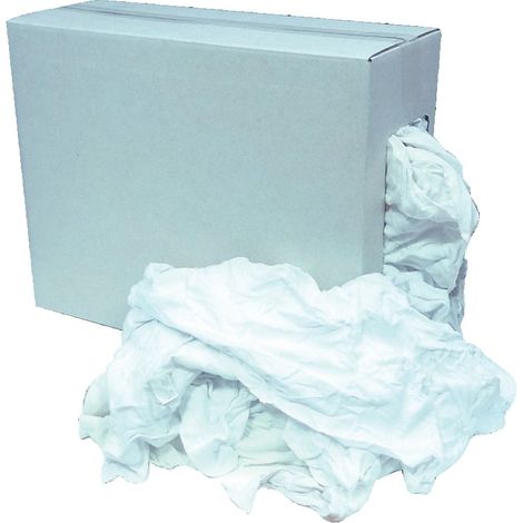 Chiffons d'essuyage en coton blanc 10kg – Excellente absorption et douceur – Pour professionnels de l'hygiène – B1 (1/4)