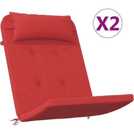 Coussins pour chaise Adirondack, ensemble de deux pièces, tissu Oxford rouge. (1/5)