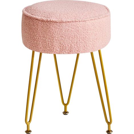 Maquillage vanité Tabouret Chaise, Velours Repose-Pieds Rose WBD009P (1/5)