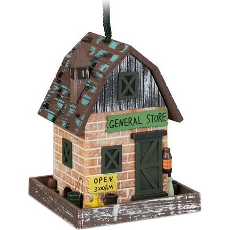 Casetta per uccelli decorativa in stile vintage da giardino 20 x 15 x 15 cm in legno multicolore 130012557