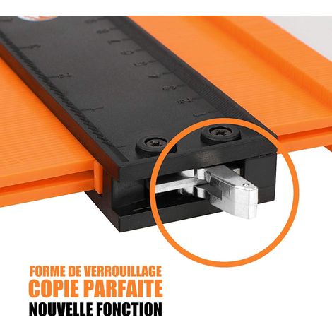 Jauge De Contour Règle Avec Serrure En Aluminium Épaissi-Peigne À Profil Intégré Noyau-Copie Précise du Duplicateur De Forme Irrégulière (1/5)
