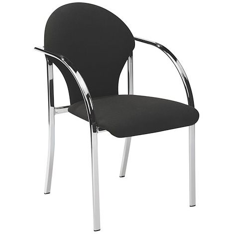 Fauteuil de réunion Visa pieds chromés empilable - noir - Maxiburo (1/2)