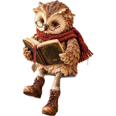 New Reading Owl Ornament, Cute Bookshelf Decoration for Little Readers, Indoor Decor - Owl - 141019cm