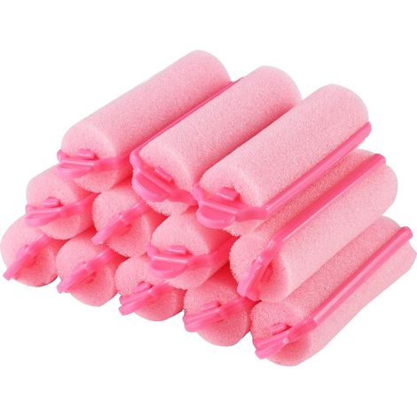 12 rulos de espuma para el pelo, suaves, con diseño de bucle, para peinar el cabello, para mujeres, niñas y niños (20 mm, rosa) (1/5)
