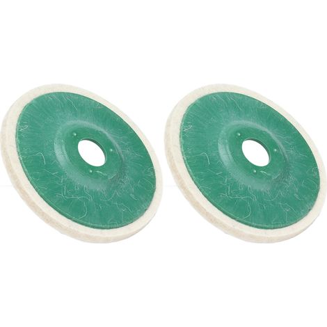 Lot de 2 disques de polissage en feutre de laine Ø125mm meules circulaires pour ponçage lustrage accessoires meuleuse angulaire (1/5)