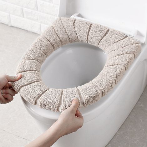 Abattants de toilettes, housses de siège de toilette, coussins, housses de salle de bain douces et chaudes, lavables (1/5)