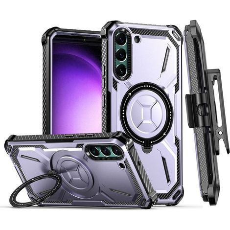 Funda para Samsung Galaxy S23, clip de anillo resistente para cinturón, color morado. (1/5)