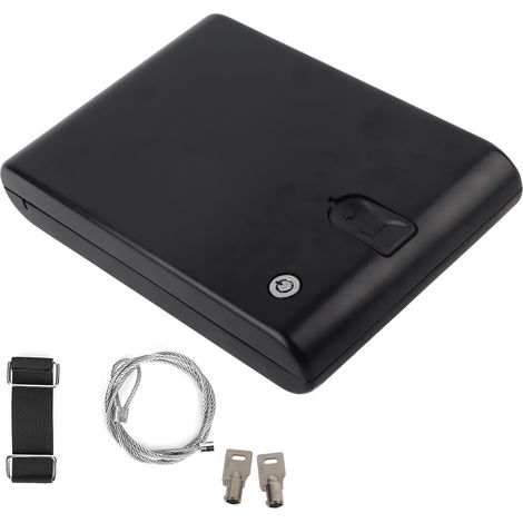 Coffre-fort portable pour bijoux et objets de valeur, serrure à empreinte digitale et clé de secours, dimensions 275 x 190 x 50 mm (1/5)