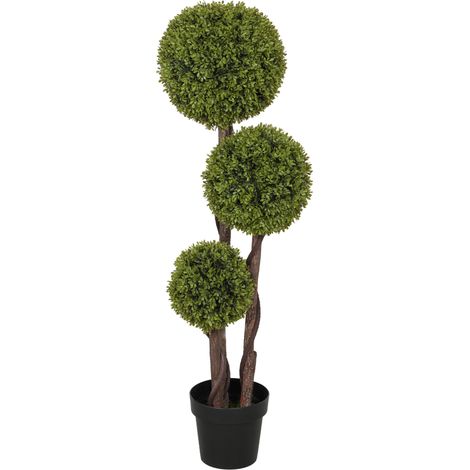 Bonsái artificial de buxus 115 cm en maceta, planta decorativa verde (1/5)