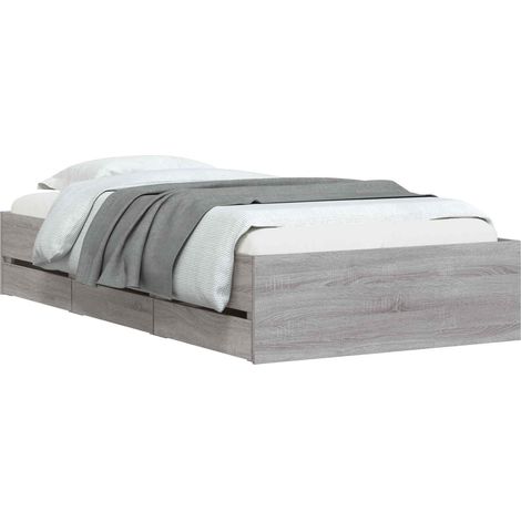 Bed Frame with Storage with Drawer Concrete Grey 80 x 200 cm vidaXL (1/5)