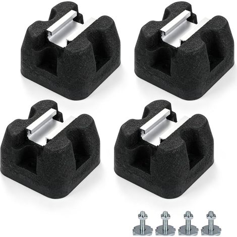 Lot de 4 amortisseurs de vibrations pour pompe à chaleur, amortisseurs de vibrations 110 x 110 x 65 mm, pieds anti-vibrations, base d'amortissement en caoutchouc pour climatiseur split, unité (1/5)