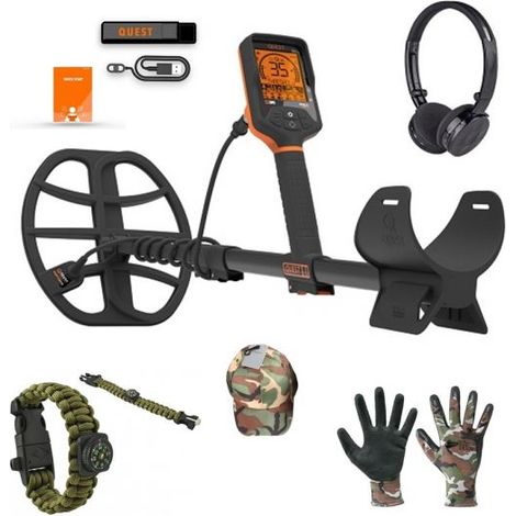 Quest metal detector Q35 3 frequenze di ricerca (Survival pack)