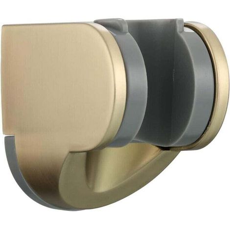 XU Duschkopfhalterung in gebürstetem Gold, verstellbare Wandhalterung aus Kunststoff, hochwertige, langlebige und zuverlässige Ausführung, ausgewählte Materialien, entspricht den Standards – Crezuo