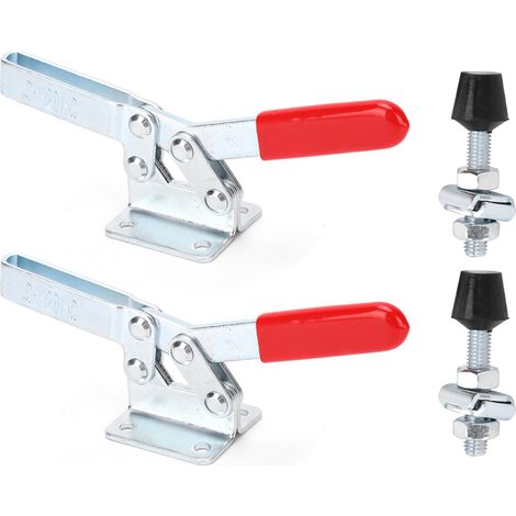 Pince à dégagement rapide GH-201C pour soudage, fixation coudée, lot de 2 pièces, serrage professionnel acier robuste, usage atelier et bricolage. (1/5)