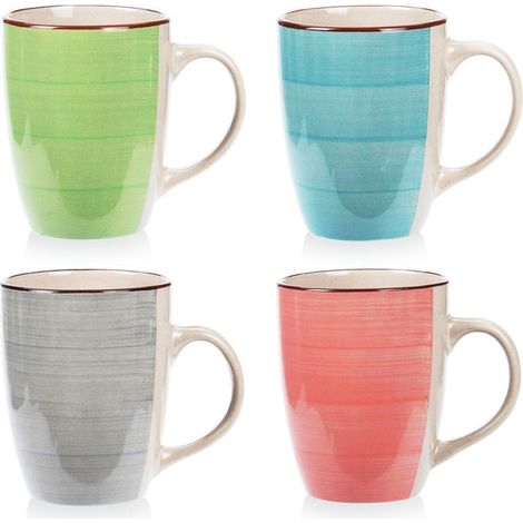 Set aus 4 Bechern in verschiedenen Farben. Passende Farben / Muster (1/5)