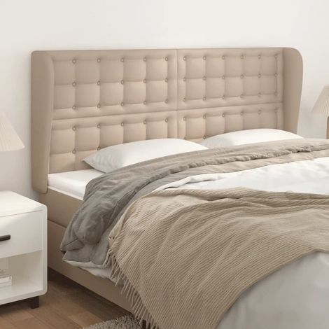 vidaXL Tête de lit avec oreilles Cappuccino 163x23x118/128 cm (1/5)