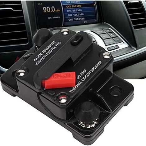 Disjoncteur en Ligne Réarmable Audio Stéréo de Voiture 12V 30A/40A/60A Disjoncteur de Fusible de Récupération Automatique (60A) (1/3)