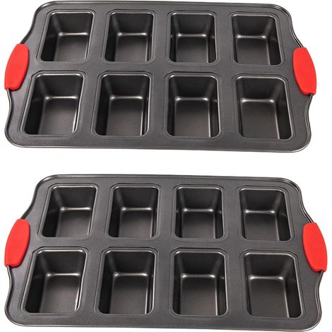 Mini-Kuchenform zum Selbermachen, 8-teilig, aus Kohlenstoffstahl, antihaftbeschichtet, für Kekse und Mousses. Backutensil aus Kohlenstoffstahl. (1/5)