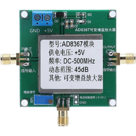 AD8367 500MHz 45dB Verstärkermodul mit variabler Verstärkung, Leiterplatte für Industriezubehör, 5V DC-Netzteil (1/4)