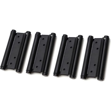 Lote de 2 pares de bisagras de puerta de doble acción en acero inoxidable negro 76 mm (1/4)