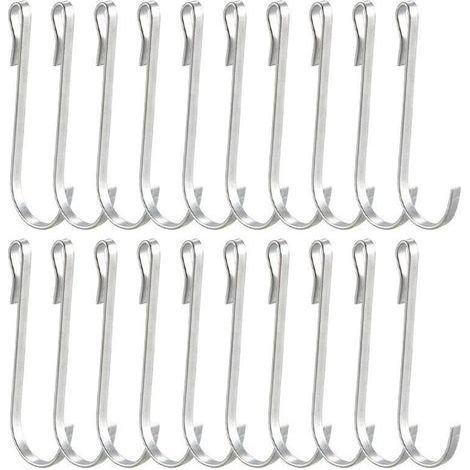 Lntyq 20 Pièces Petit Crochet S de Suspension, Crochet S Acier Inoxydable, Crochet Multifonctions, Mini Crochet en S, Petit Crochet Plat, pour Salle de Bains Chambre Bureau Cuisine (Argent) (1/5)