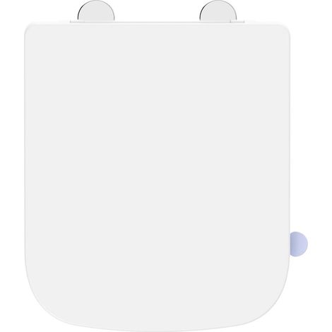 Abattant WC Forme carrée (COURT), Cuvette Toilette avec Frein de Chute, Lunette WC Blanche, Siège de Toilette universel, testée jusqu'à 150kg, Gabarit d'installation Inclus,42,3 x 36,1CM (1/5)