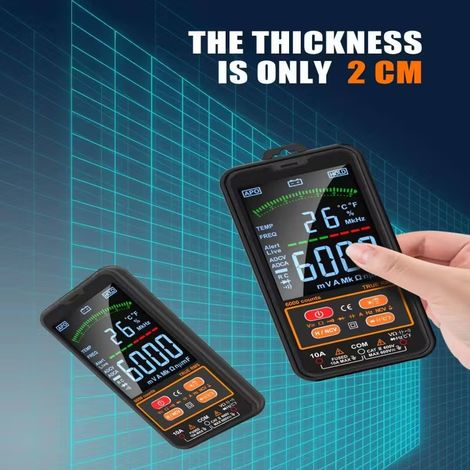 FLITI True RMS Digital Multimeter with 4-inch Color LCD Screen, Auto-Ranging, AC/DC Voltage, Current, Resistance, and Temperature Measurement (1/5)