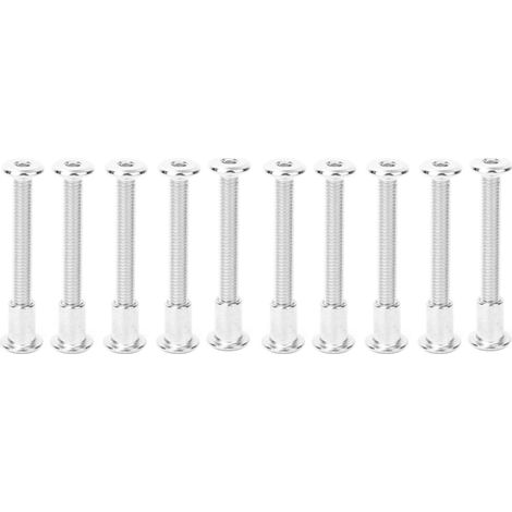 Écrous et vis à six pans creux M6 x 50 mm, lot de 10 paires en acier carbone nickelé, kit de fixation de 12 mm. (1/5)