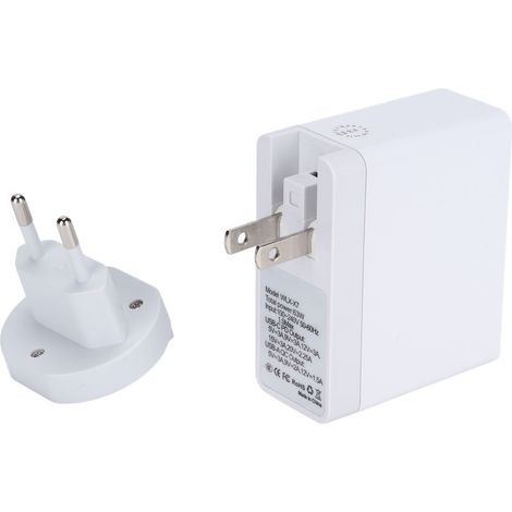 Chargeur portable WLX‑X7 PD QC3.0 adaptateur secteur 100‑240V US+EU pour téléphone portable ordinateur portable, écran LCD charge rapide (1/5)