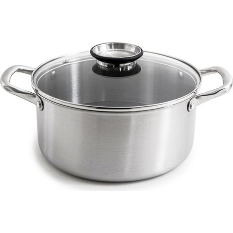 Gam'Hotel - Marmite 24cm triplex avec couvercle - "BlackSteel" (1/5)