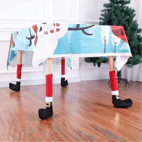 Housses de pieds de chaises de Noël, couvre-chaussures de lutin, housses de pieds de table, meubles (1/5)