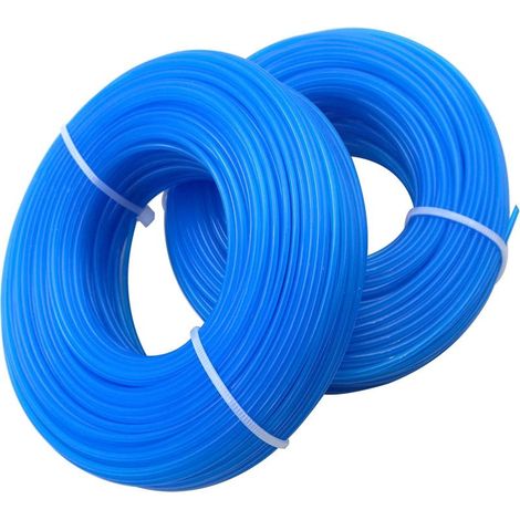 Lot de 2 cordes rondes en nylon de 1,6 mm de diamètre total pour débroussailleuse de jardin de parc, 100 m (1/5)