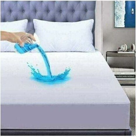Protège-matelas 160x200 cm – Imperméable en bambou – Alèse douce hypoallergénique – Anti-acariens et bactérien – Bonnets 30 cm