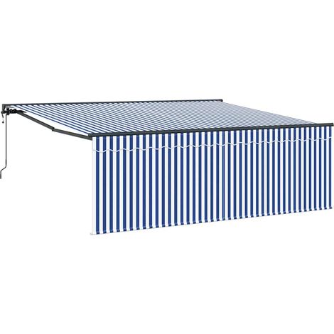 Maison Exclusive - Tenda Retrattile Blu e Bianco 400 × 300 cm (1/5)