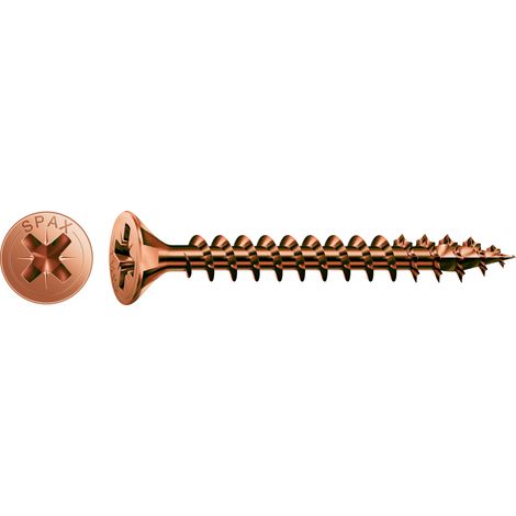 Spax Universalschraube 3,5 x 25 mm Senkkopf Kreuzschlitz Z Vollgewinde 4CUT Brüniert C1A 1000 Stk