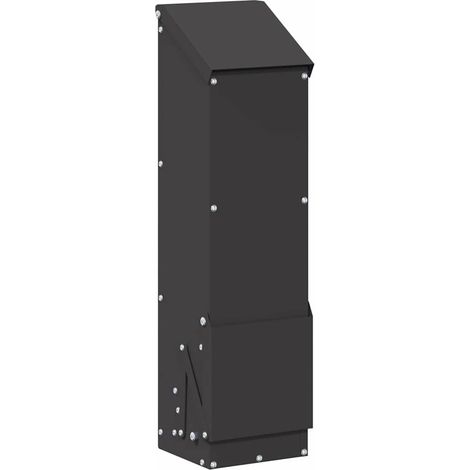 Chicken Feeder Black 13 x 12 x 51 cm Cold-Rolled Steel vidaXL